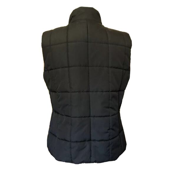 Womens Geoffrey Beene Sport Puffer Vest Quilted Front Zip Pockets Black SMALL - Picture 3 of 7